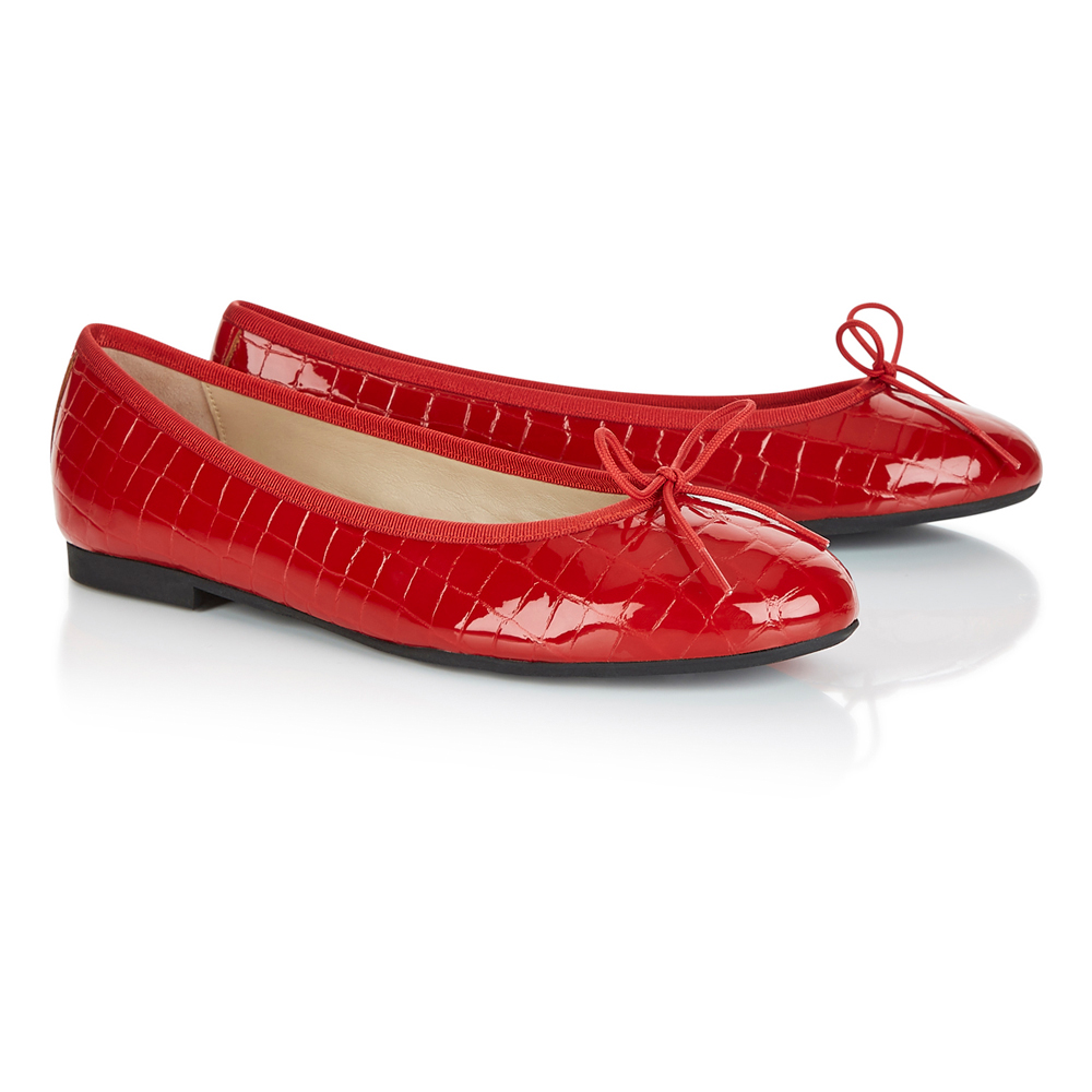 red bottom ballet flats