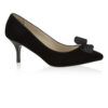 Image 1 for Brenda Heel Black Velvet Glitter Bow (BMH02)