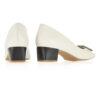 Image 4 for Carla Heel White Leather With Metal Trim (CAR06)