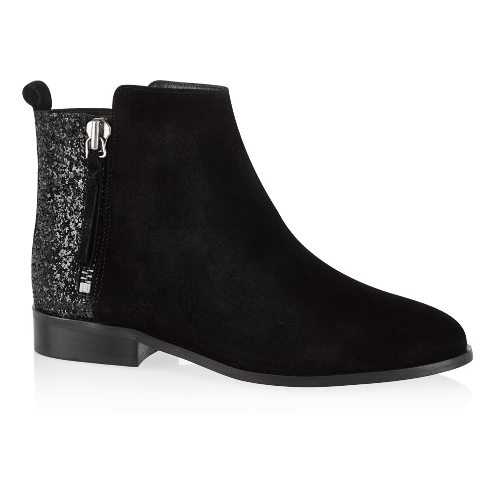 Glitter flat deals ankle boots