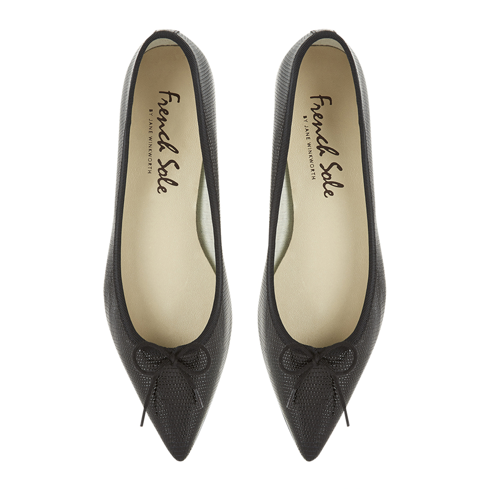 Penelope Black Lizard Patent EN117 French Sole