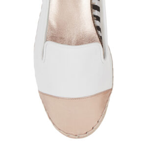 Image 2 for Espadrille White Leather Metallic Toecap (ESP28)