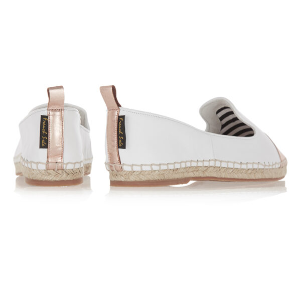 Image 4 for Espadrille White Leather Metallic Toecap (ESP28)