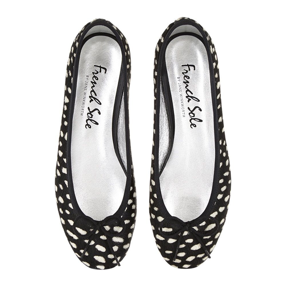 Henrietta Black Black And White Spot HE1077 French Sole