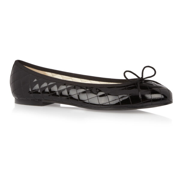 Image 1 for Henrietta Black Quilted Patent Leather (HE117)