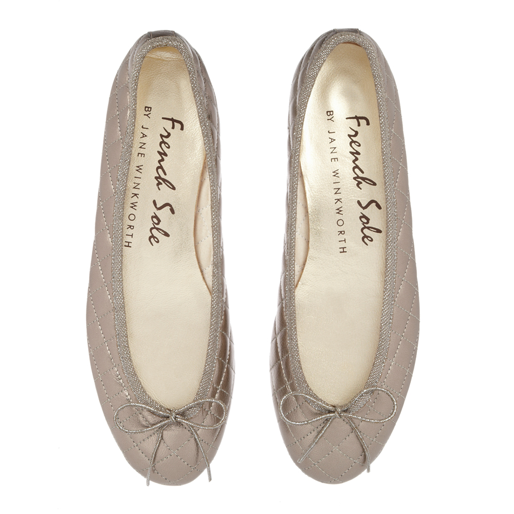Henrietta Pewter Quilted Metallic HE336 French Sole
