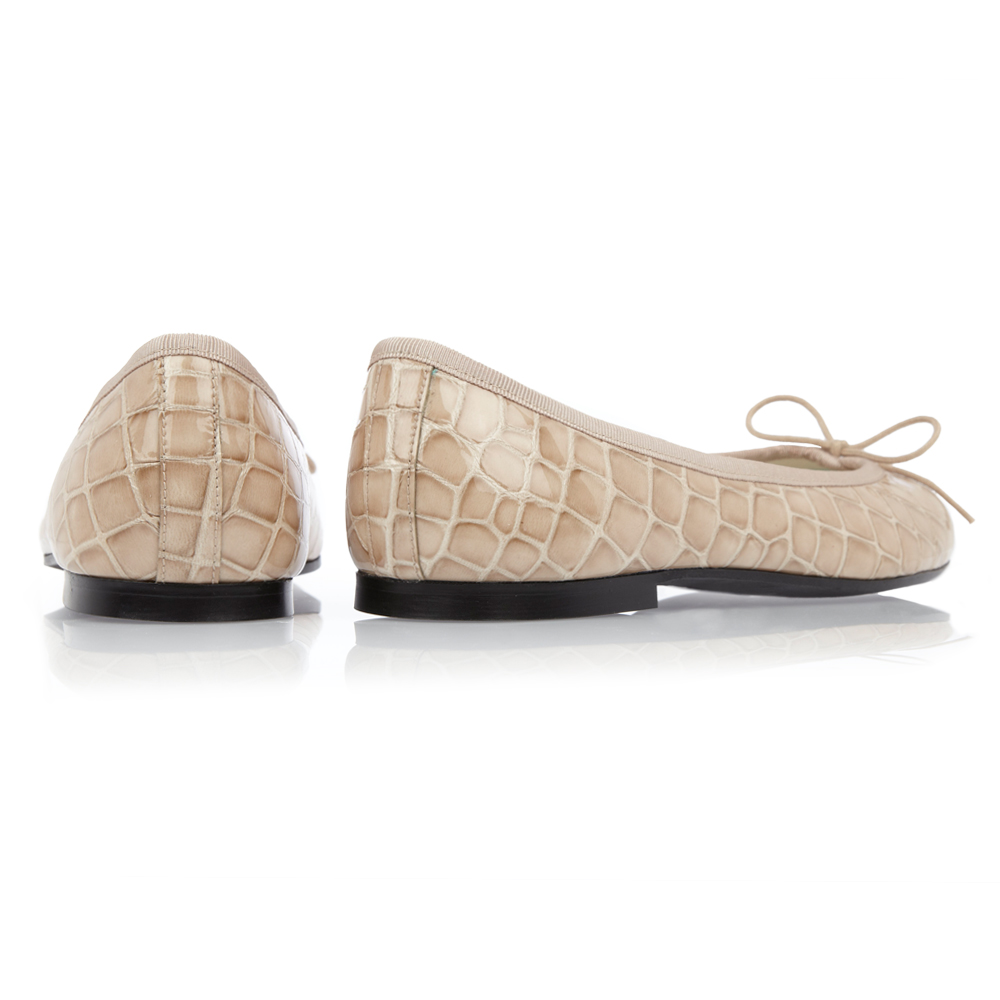 Henrietta Taupe Patent Crocodile HE608 French Sole