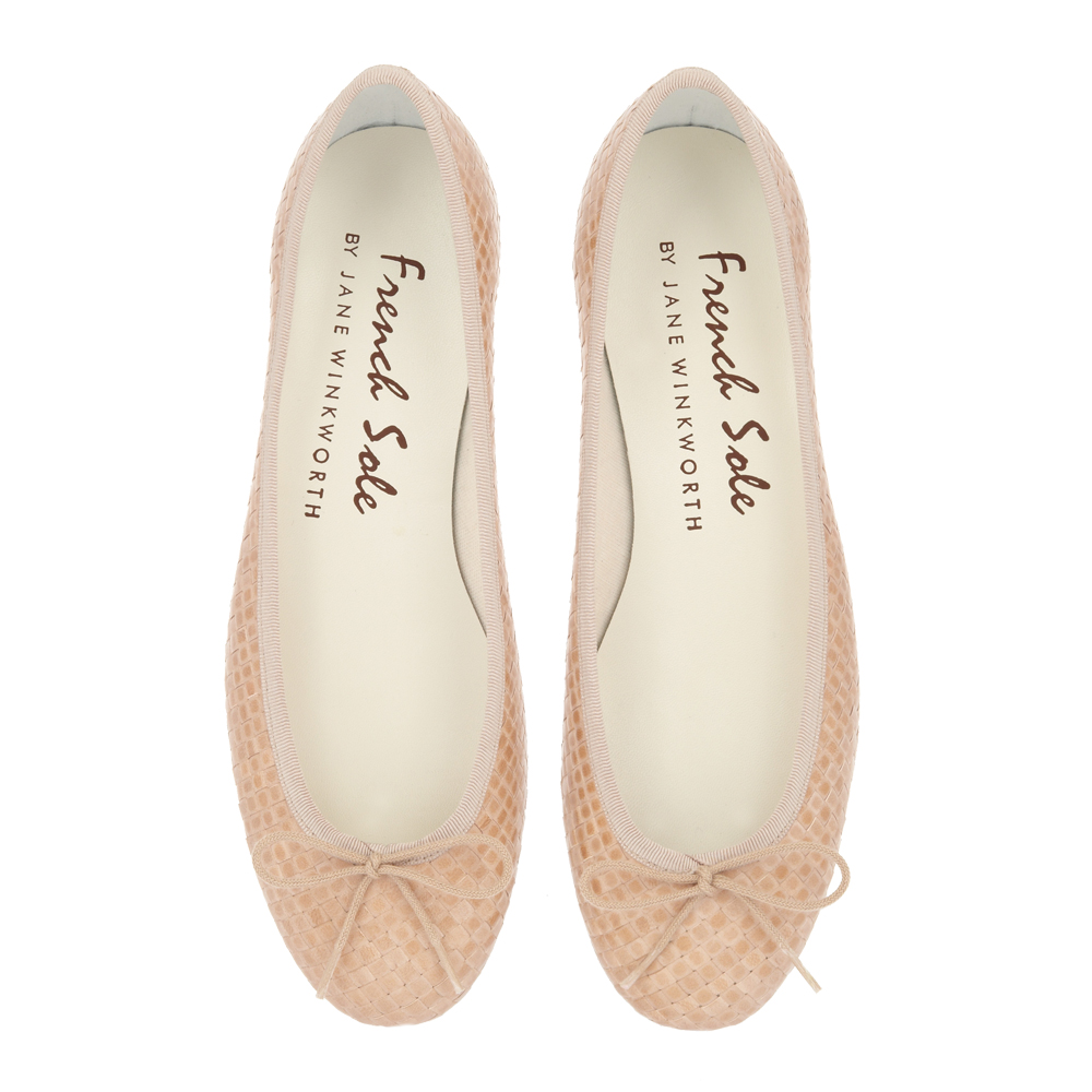 Henrietta Nude Woven Leather HE747 French Sole