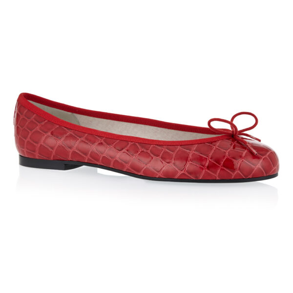 Image 1 for Henrietta Red Patent Crocodile (HE786)