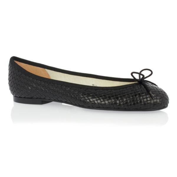 Henrietta Black Woven Leather HE81 French Sole