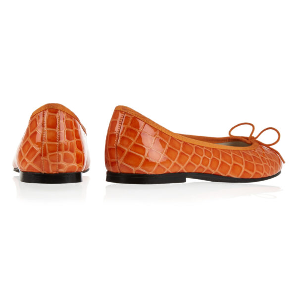 Image 4 for Henrietta Orange Patent Crocodile (HE884)