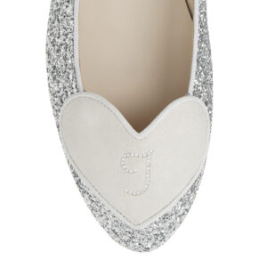 Image 2 for Love Heart Silver  Glitter (LH79)