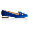 Image 1 for Opera Slipper Royal Blue Velvet (OPR115)