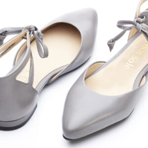 Image 2 for Penelope Ankle Tie Grey Leather (PAT04)