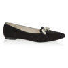 Image 1 for Penelope Black Suede With Metal Trim (PENL04)