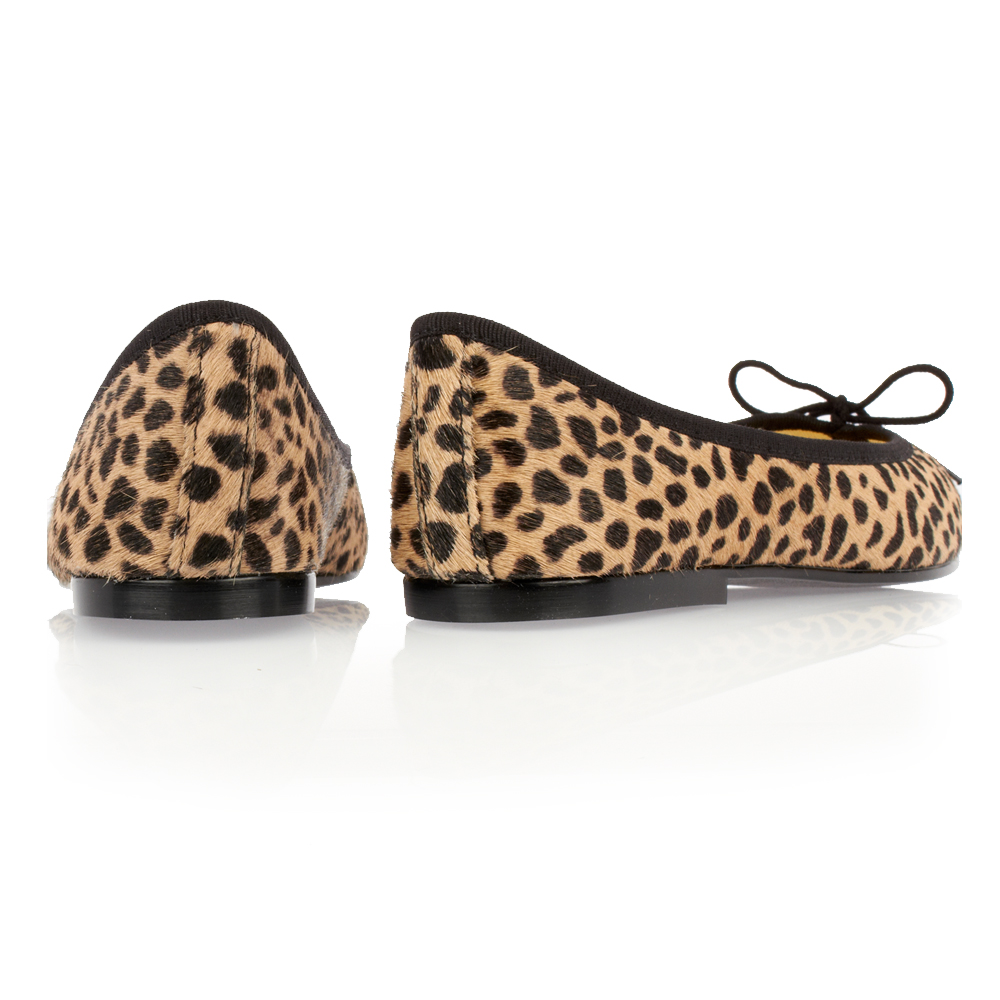 India Leopard Hair Black Trim Leather PT124 French Sole