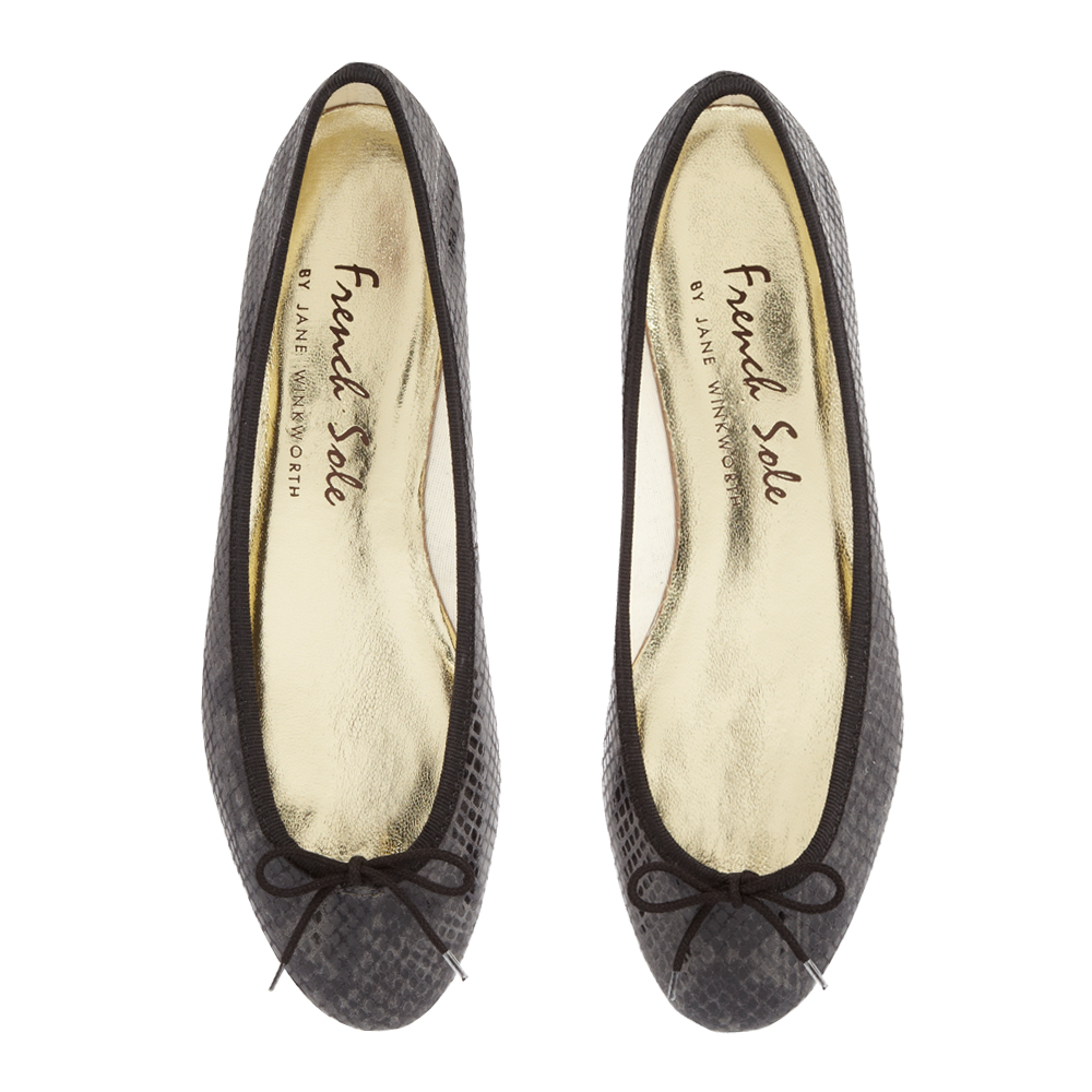 India Black Snake Leather PT276 French Sole
