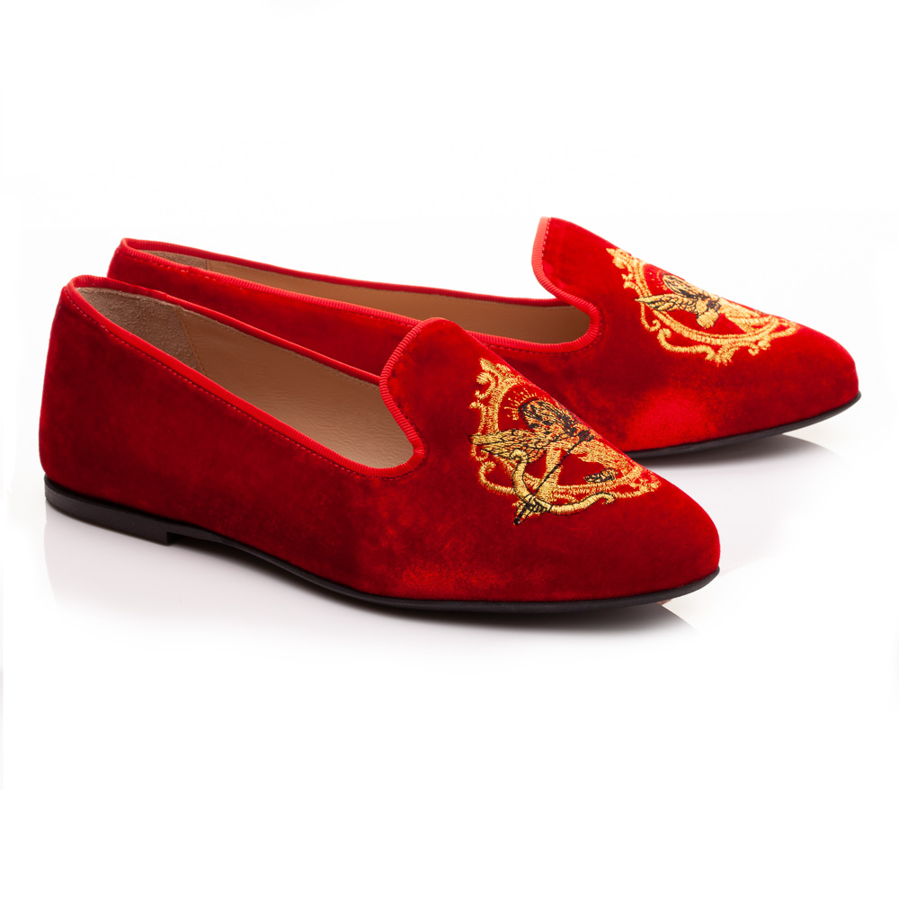 Red velvet shoes womens 2025