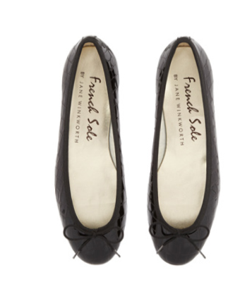 Henrietta Black Patent Crocodile HE41 French Sole
